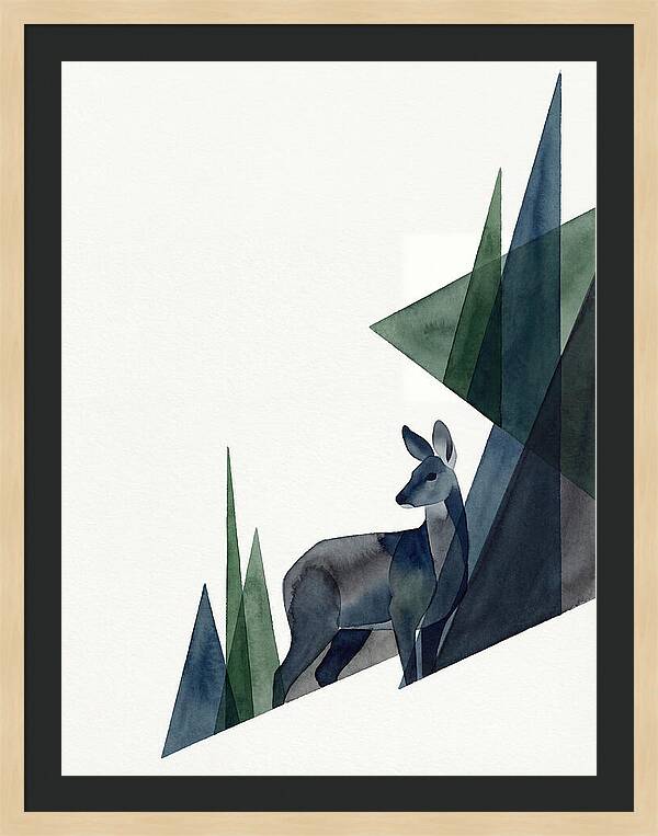 Musk Deer Among Geometric Shapes