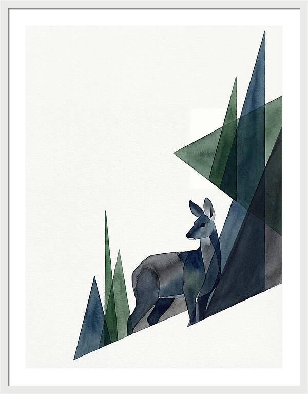 Musk Deer Among Geometric Shapes
