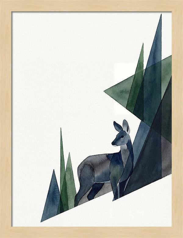 Musk Deer Among Geometric Shapes