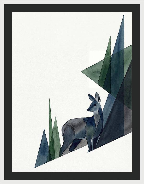 Musk Deer Among Geometric Shapes