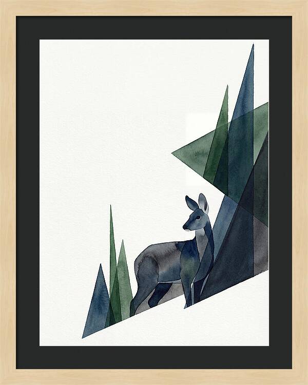 Musk Deer Among Geometric Shapes