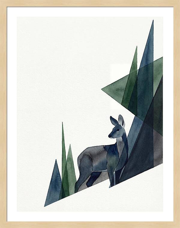 Musk Deer Among Geometric Shapes