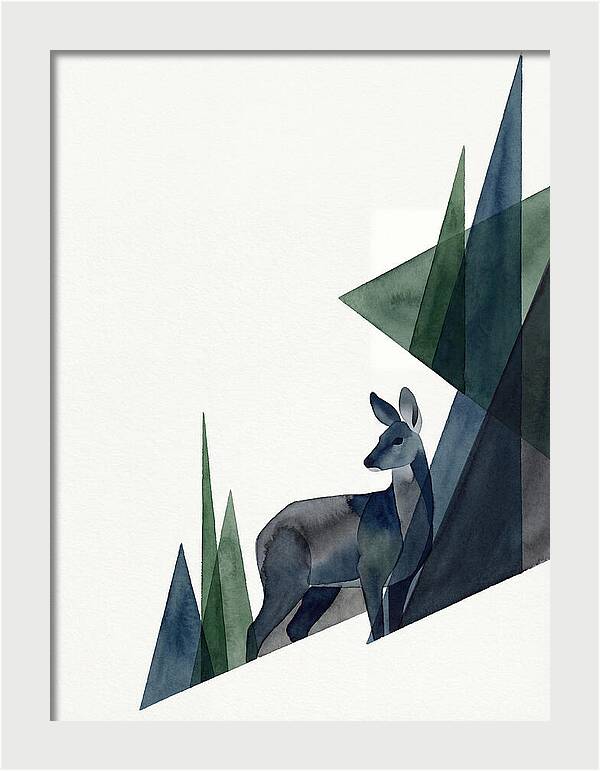 Musk Deer Among Geometric Shapes