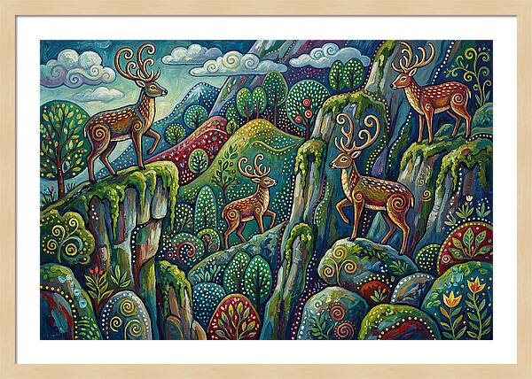 Musk Deer In A Vibrant Landscape
