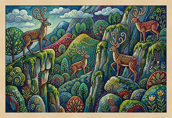 Musk Deer In A Vibrant Landscape
