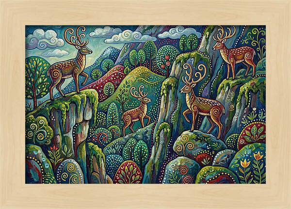 Musk Deer In A Vibrant Landscape