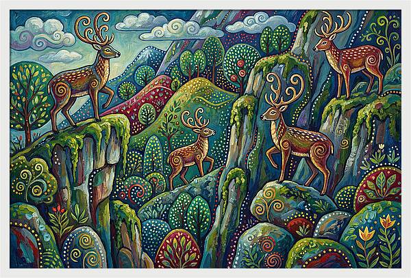 Musk Deer In A Vibrant Landscape
