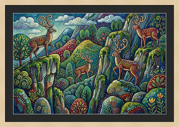 Musk Deer In A Vibrant Landscape
