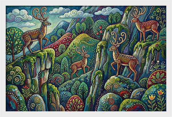 Musk Deer In A Vibrant Landscape