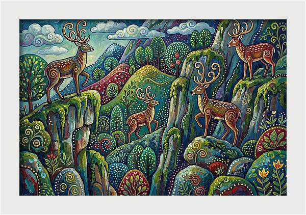 Musk Deer In A Vibrant Landscape
