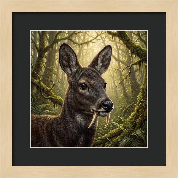 Musk Deer In Lush Forest