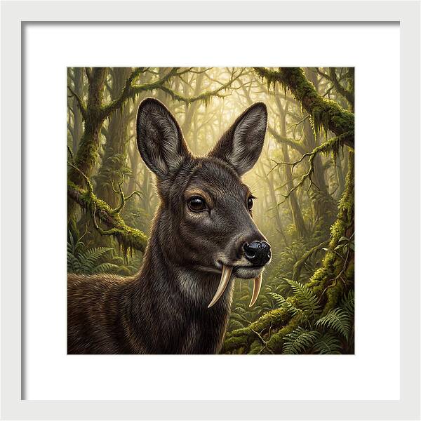 Musk Deer In Lush Forest
