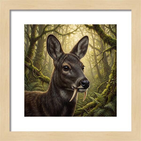 Musk Deer In Lush Forest