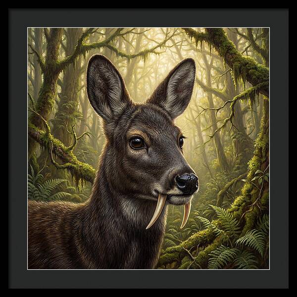 Musk Deer In Lush Forest
