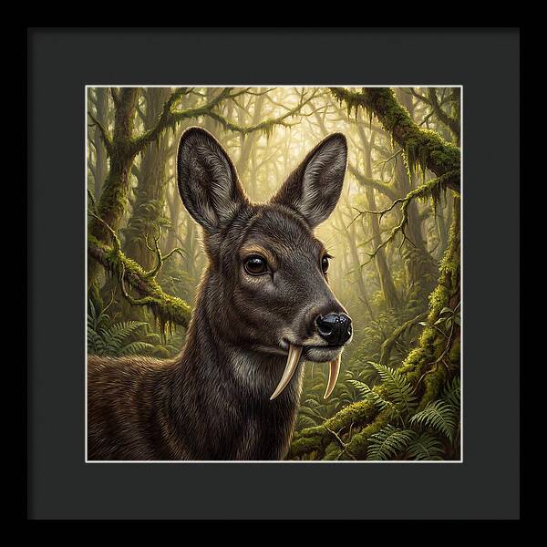 Musk Deer In Lush Forest
