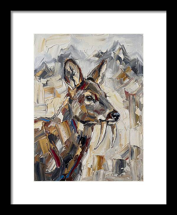 Musk Deer Portrait In Palette Knife Style
