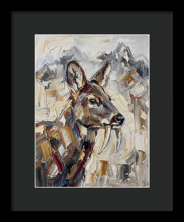 Musk Deer Portrait In Palette Knife Style
