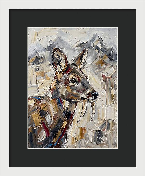 Musk Deer Portrait In Palette Knife Style