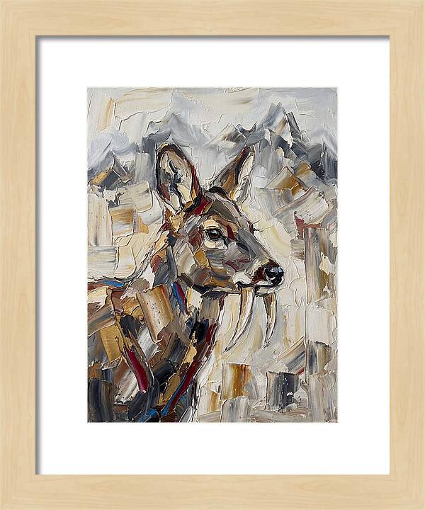 Musk Deer Portrait In Palette Knife Style