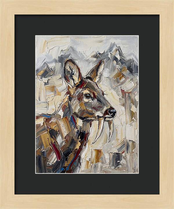 Musk Deer Portrait In Palette Knife Style