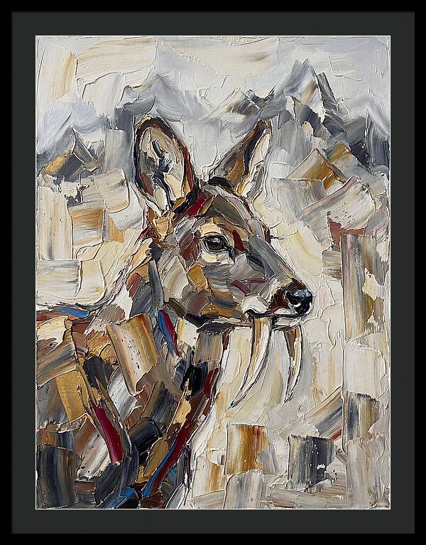 Musk Deer Portrait In Palette Knife Style
