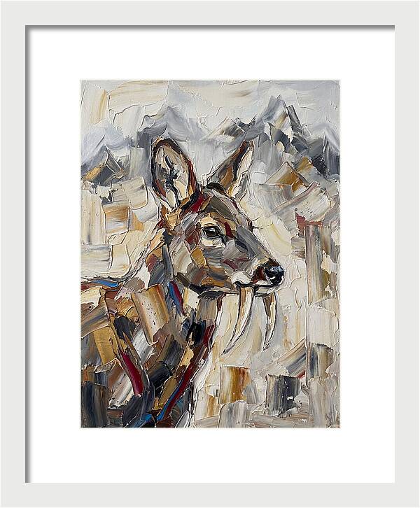 Musk Deer Portrait In Palette Knife Style