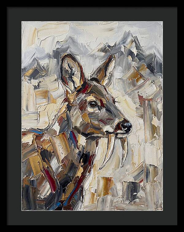 Musk Deer Portrait In Palette Knife Style