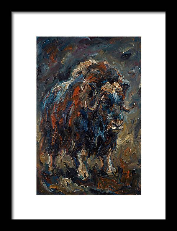 Musk Ox In Expressionist Style