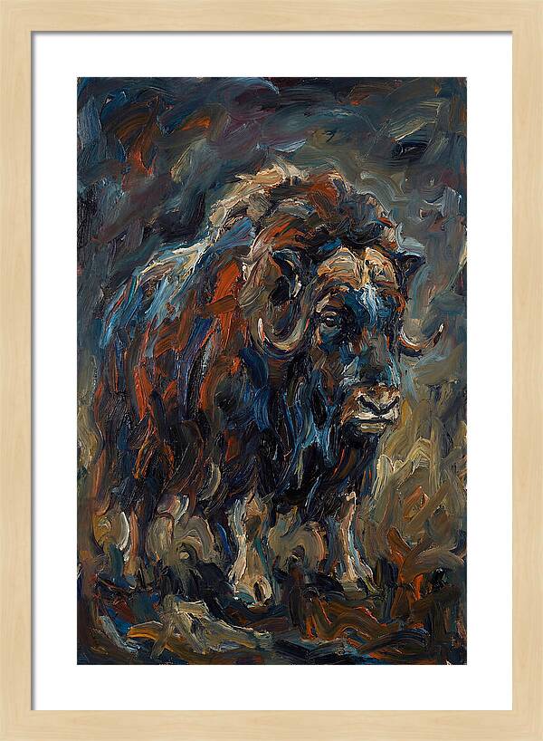 Musk Ox In Expressionist Style