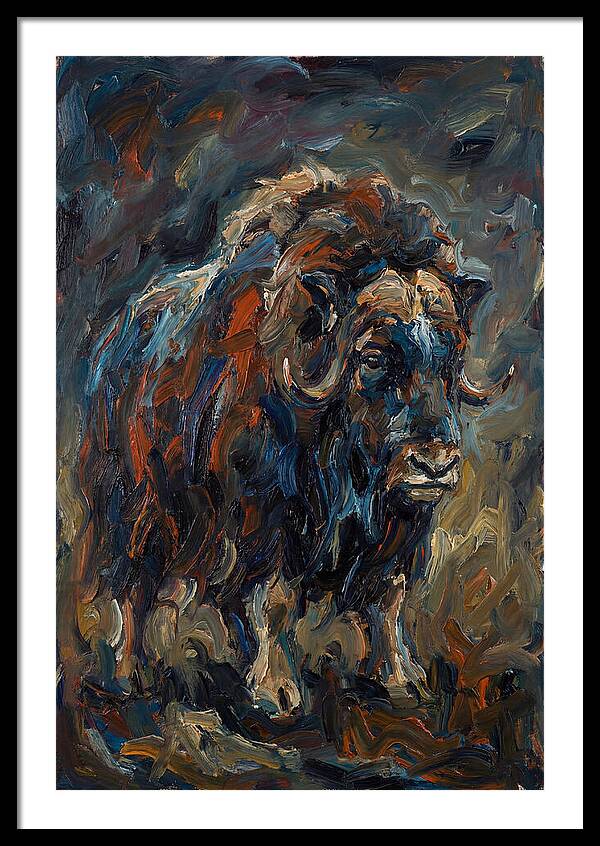 Musk Ox In Expressionist Style