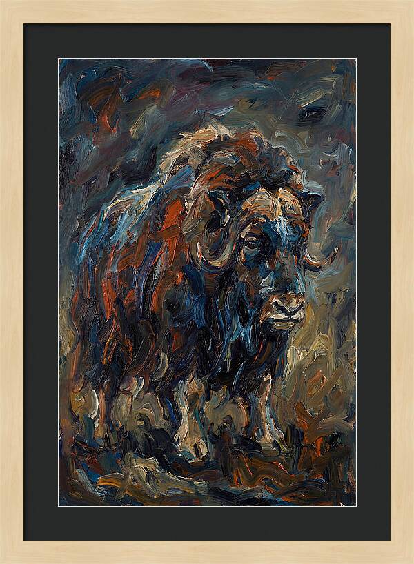 Musk Ox In Expressionist Style
