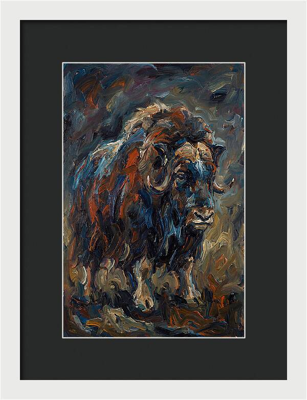Musk Ox In Expressionist Style