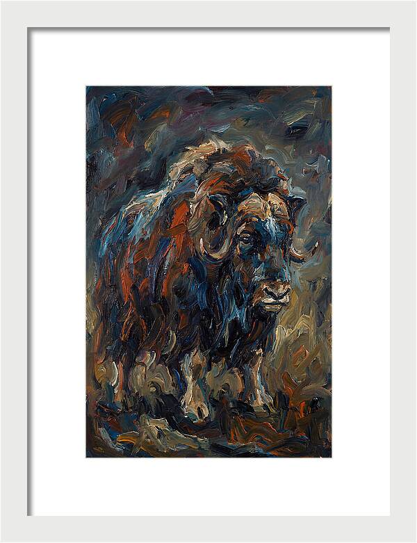 Musk Ox In Expressionist Style