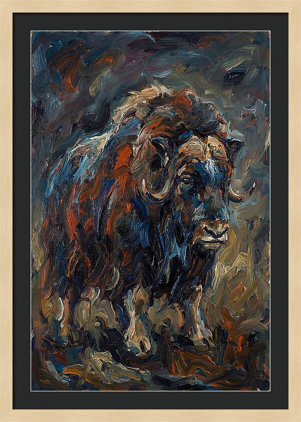 Musk Ox In Expressionist Style