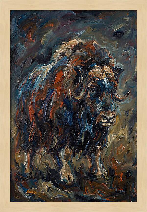Musk Ox In Expressionist Style
