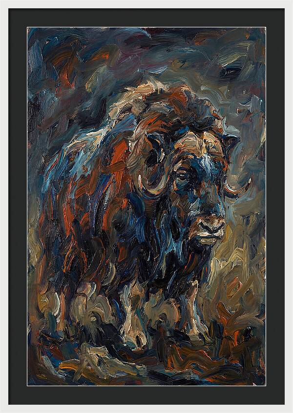 Musk Ox In Expressionist Style
