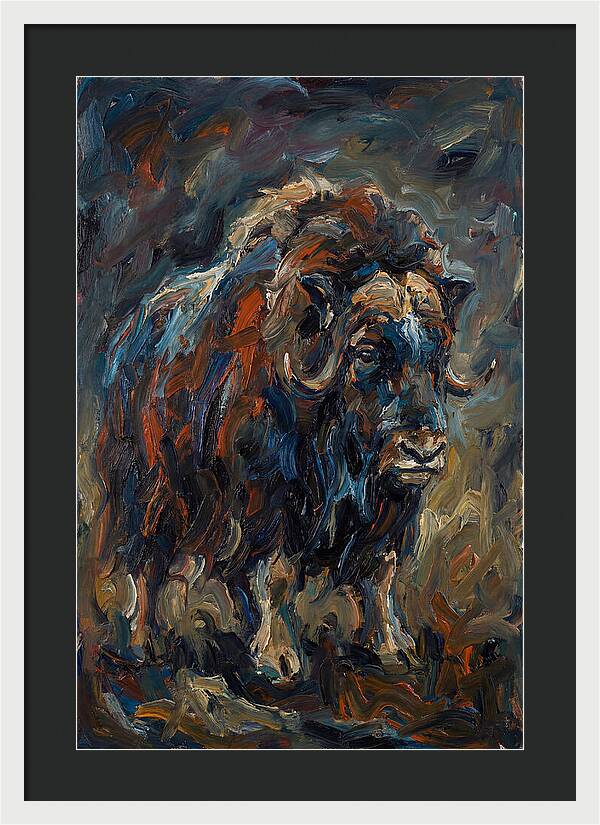 Musk Ox In Expressionist Style