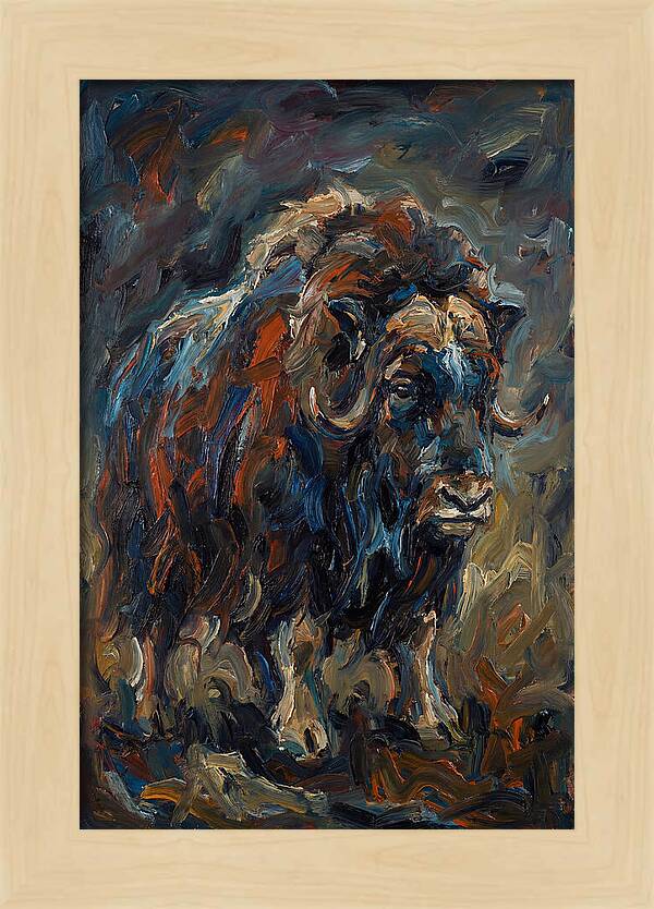 Musk Ox In Expressionist Style