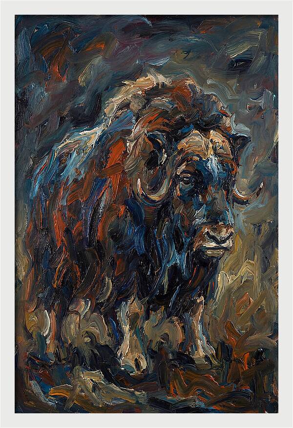 Musk Ox In Expressionist Style