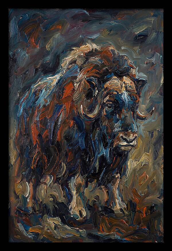 Musk Ox In Expressionist Style