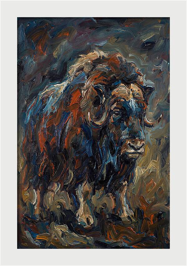 Musk Ox In Expressionist Style