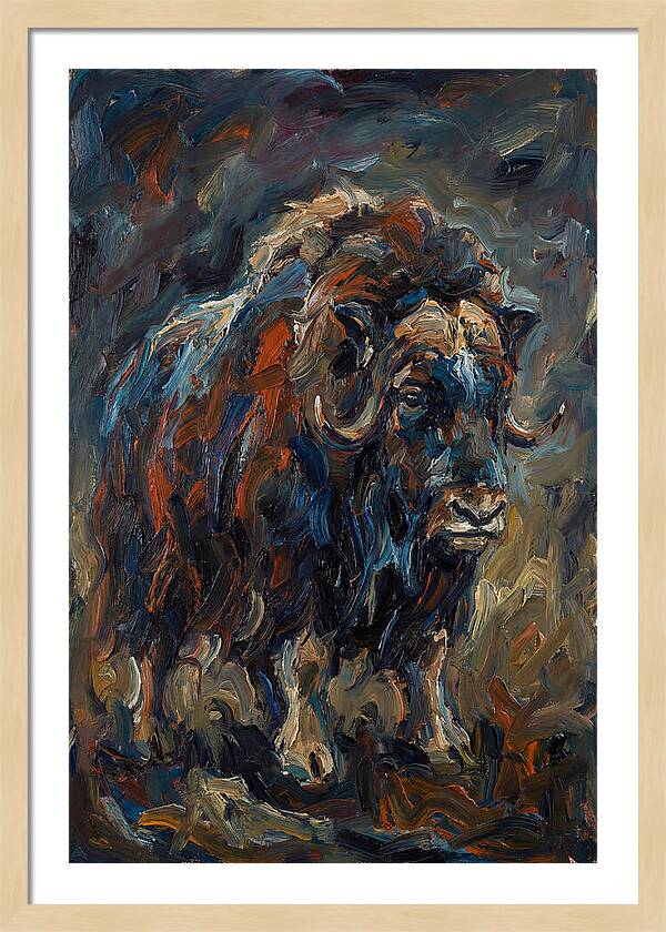 Musk Ox In Expressionist Style