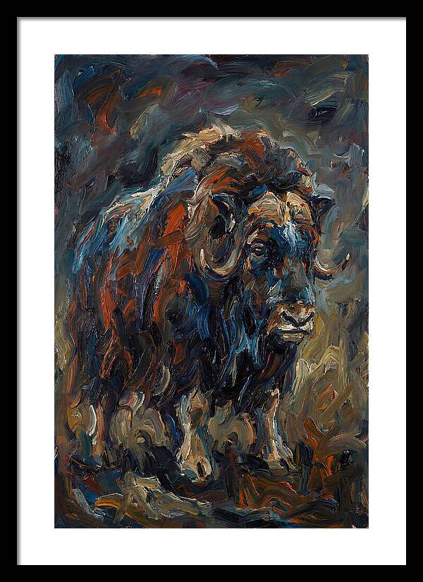 Musk Ox In Expressionist Style