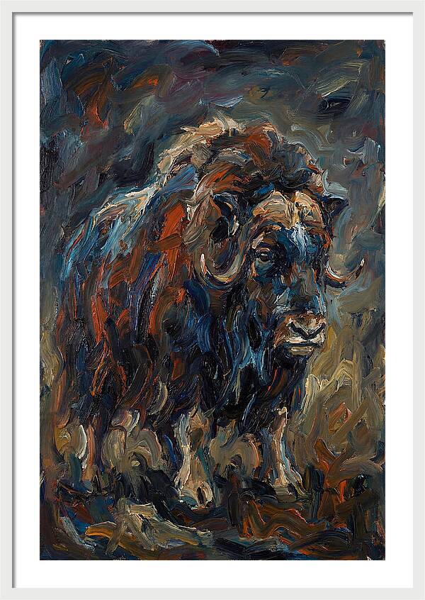 Musk Ox In Expressionist Style