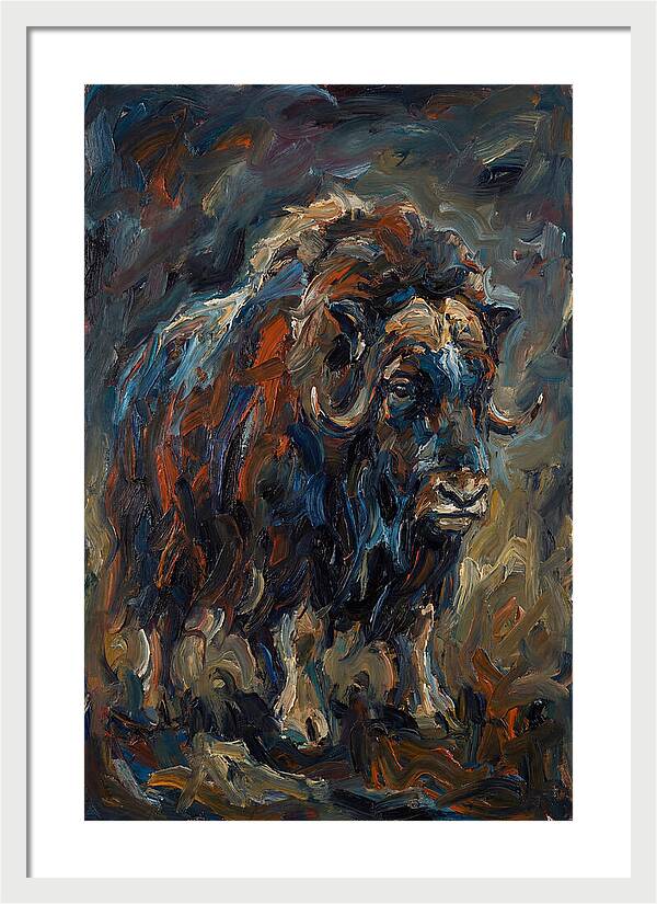 Musk Ox In Expressionist Style
