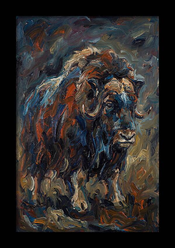 Musk Ox In Expressionist Style