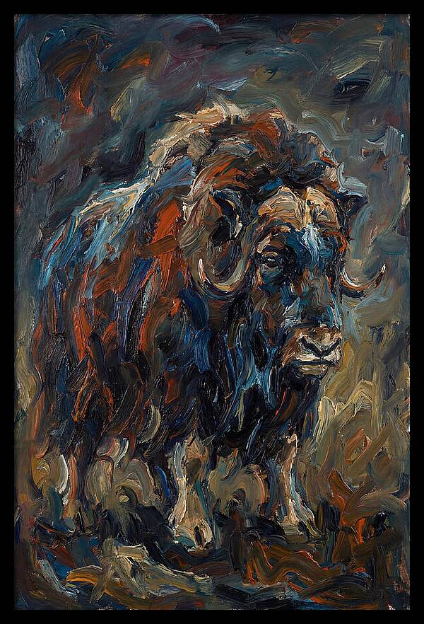 Musk Ox In Expressionist Style