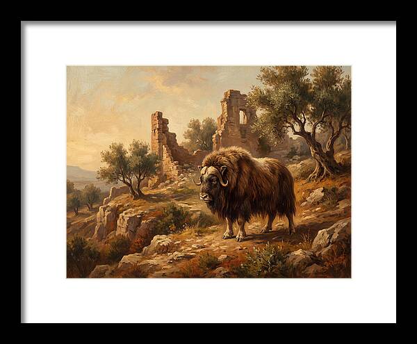 Musk Ox In Mediterranean Ruins