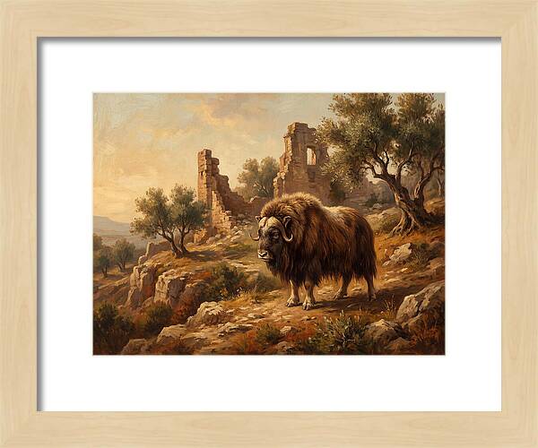 Musk Ox In Mediterranean Ruins