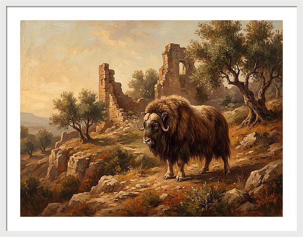 Musk Ox In Mediterranean Ruins
